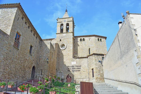 Kościół Santa Maria Castell Aro Girona Spai — Zdjęcie stockowe