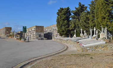 Barcelona Katalonya 'daki Montjuic Mezarlığı Spai