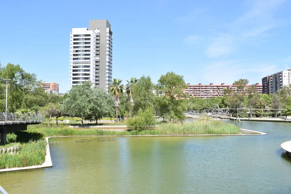 Parque Diagonal Mar Barcelona Spai — Foto de Stock