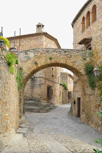Peratallada Ortaçağ Kasabası Gerona Spai — Stok fotoğraf