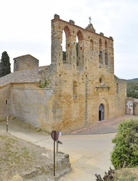 Iglesia Romanica San Esteban Peratallada Gerona Spai — Fotografia de Stock