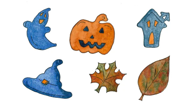 Colección de símbolos de Halloween. Iconos de Halloween — Foto de Stock