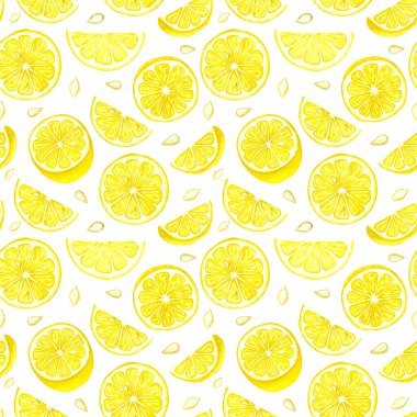 Dikensiz suluboya limon. El yapımı limon ağacı meyveleri, yapraklar.