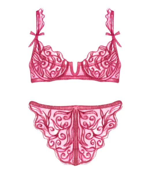 Lingerie Acquerello Mano Disegnare Biancheria Intima Illustrazione Moda — Foto Stock