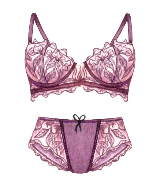 Aquarel Lingerie Handtekenondergoed Modeillustratie — Stockfoto