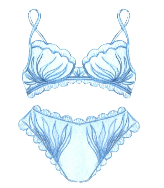 Watercolor Lingerie Hand Draw Underwear Fashion Illustration — Stock Photo, Image