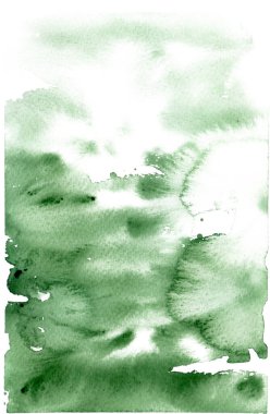 Soyut yeşil suluboya arka plan. El çizimi sıçrama