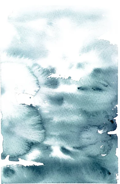 Astratto sfondo acquerello blu. Illustrazione disegnata a mano — Foto Stock