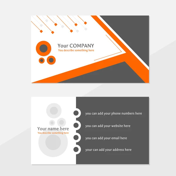 Orange Visitenkarte mit abstraktem Design — Stockvektor