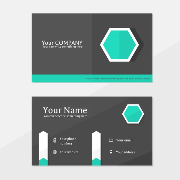 Business card with hexagonal — Stock Vector