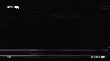 Geri sarma işareti, ok izleri, VHS Gürültü dokusu. Statik Gürültü, Arıza Efekti. Yüksek kalite 4k görüntü