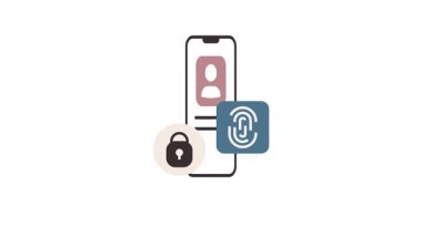 Akıllı Telefon Parmak İzi Doğrulama Simgesi Canlandırıldı. Yüksek kalite 4k görüntü