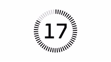 Çember İşlem Çubuğuyla 20 Saniye Geri sayım Zamanlayıcısı Canlandırması