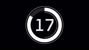 Animasyon 20 İkinci Çember Geri sayım Süreci İlerleme Çubuğu Canlandırması