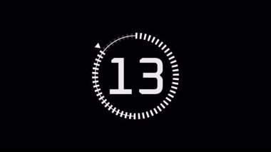 Temiz Sayısal 15 Saniye Geri sayım Zamanlayıcısı Canlandırması