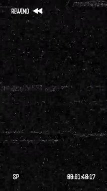 VHS statik arızayı geri sarar Eski bant vintage ses efekti