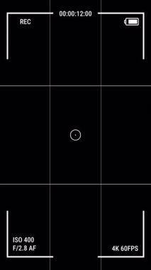 Kamera görüntüleyici çerçeve dikey, kayıt ekran alfa kanal kamera görüntüleyici izleme kaydı üstüste