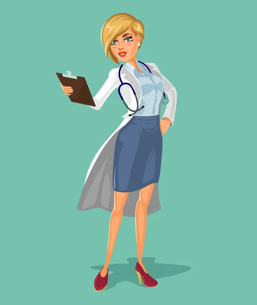 Vector 3d médico mujer — Vector de stock