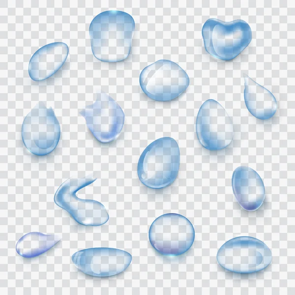 Set of icons realistic droplets — Stock Vector