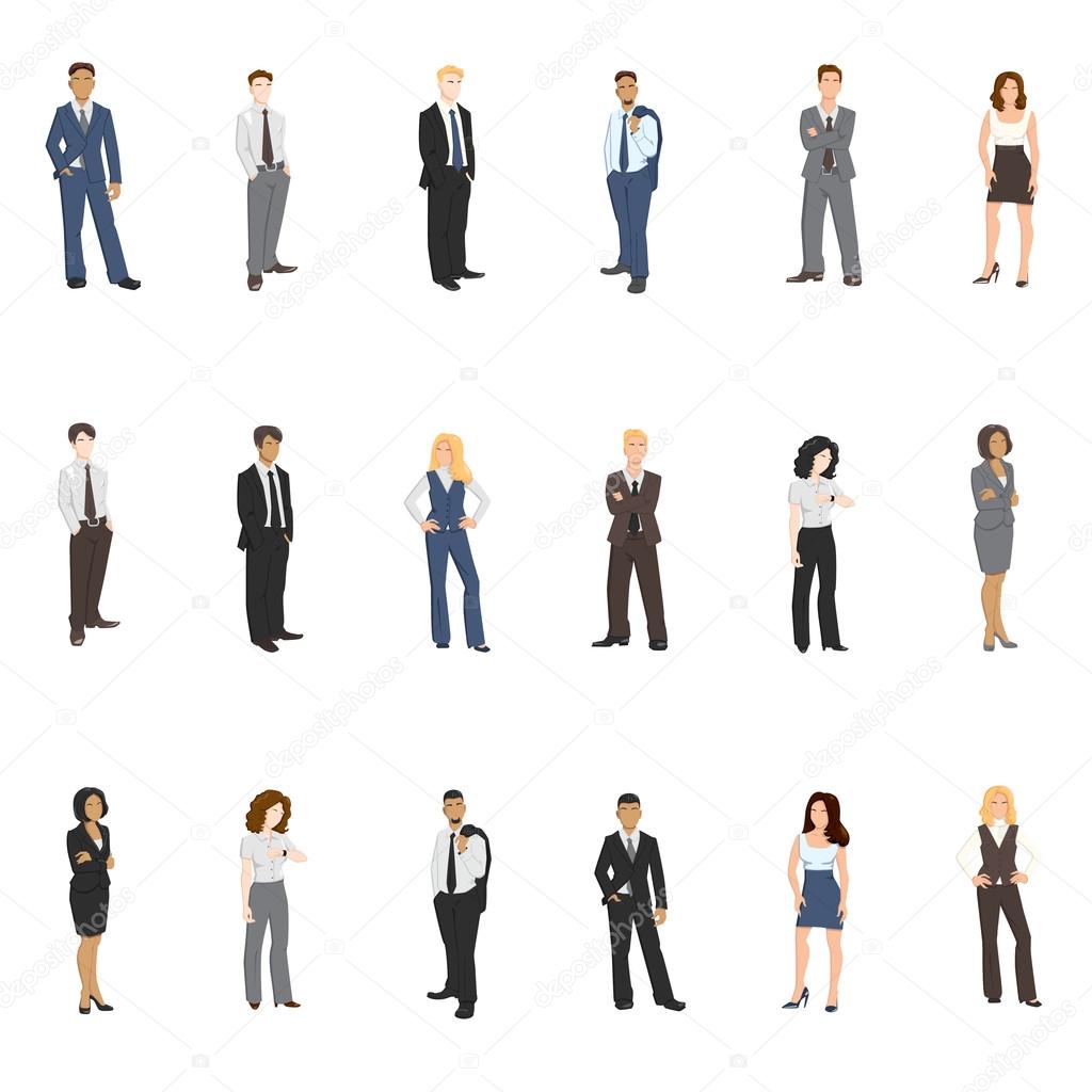 Collection vector illustrations of business people