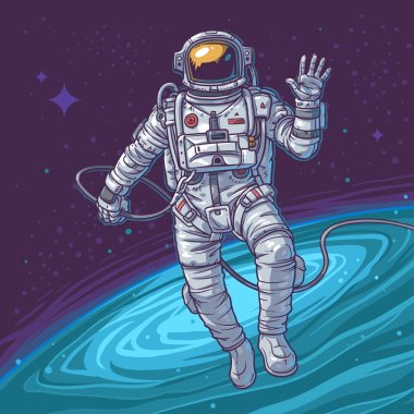 Vector illustration cosmonaut clipart