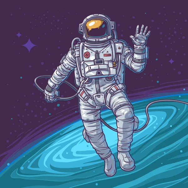 Vector illustration cosmonaut — Stock Vector