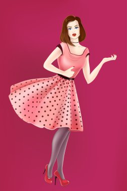 Vektör kız popüler sanat tarzı