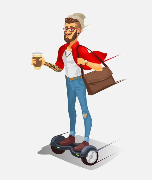 Ilustração vetorial de um hipster legal — Vetor de Stock