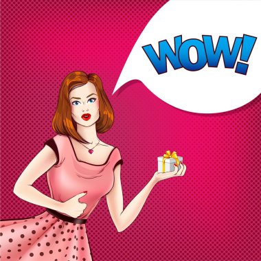 Vektör kız popüler sanat tarzı