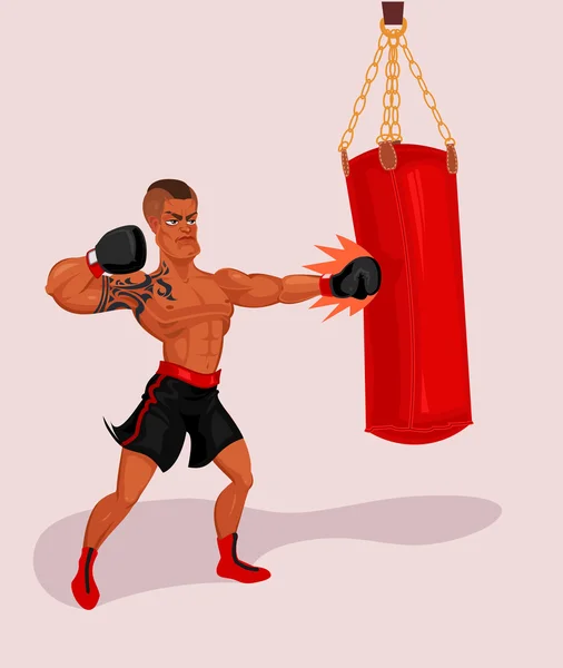 Vector illustration of a boxer — Stock Vector