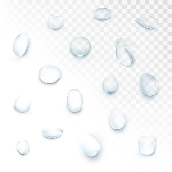 Set of icons realistic droplets — Stock Vector