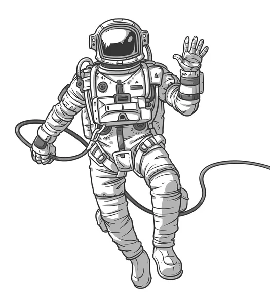 Vector illustration cosmonaut, — Stock Vector