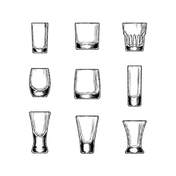 Gyűjteménye vektor illusztráció stemware — Stock Vector