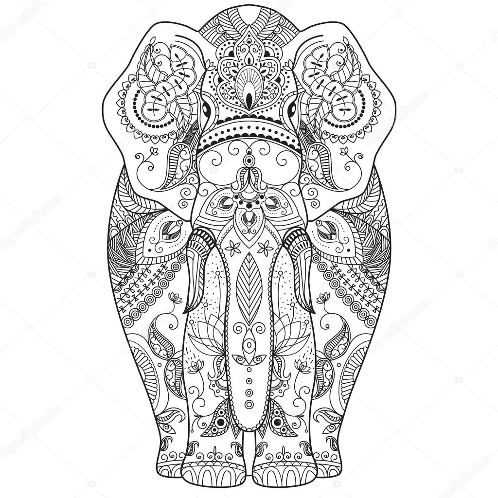 Poster with patterned elephant