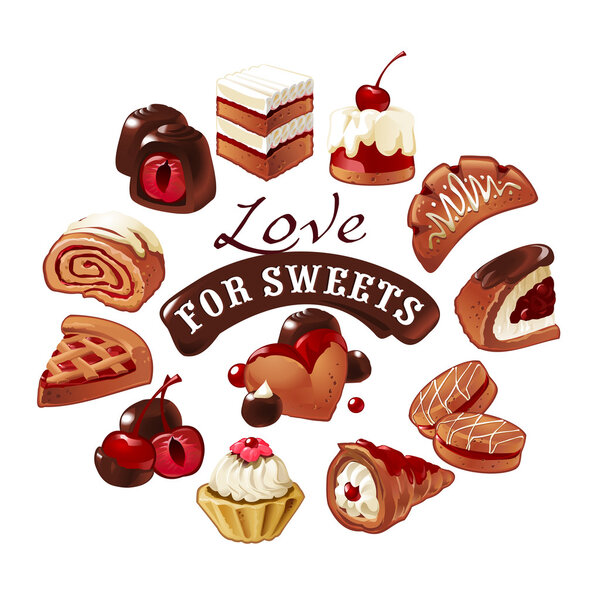 Set of vector icons  sweets