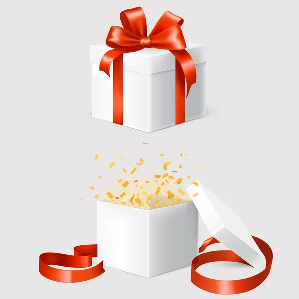 Set aus zwei Geschenkboxen — Stockvektor