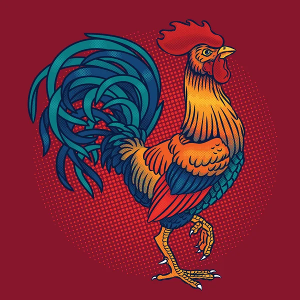 Vector illustration of a rooster — Stock Vector