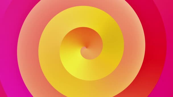 Rotující smyčky animované pozadí abstraktní spirála růžová žlutá barva přechodu — Stock video
