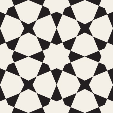 Vektör Dikişsiz Siyah Beyaz Geometrik Desen