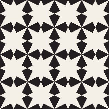 Vektör Dikişsiz Siyah Beyaz Geometrik Desen