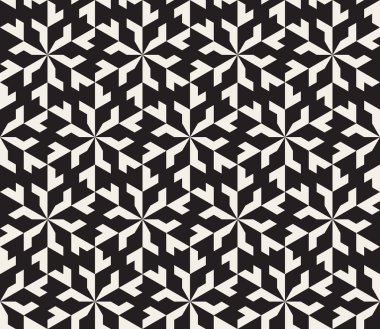 Vektör sorunsuz siyah ve beyaz geometrik mozaik desen