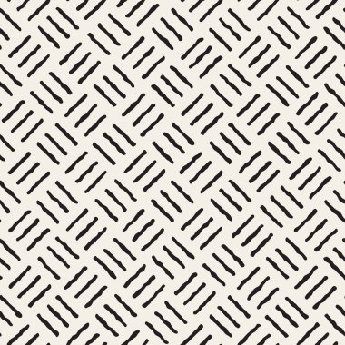 Vektör sorunsuz siyah ve beyaz el çizilmiş çizgiler desen