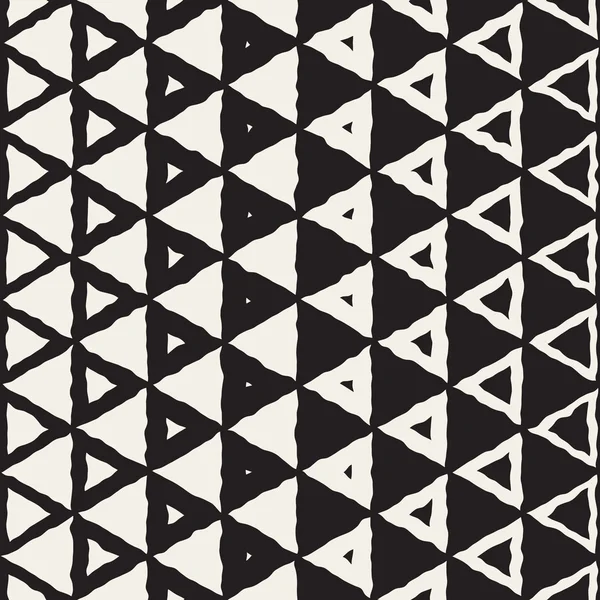 Bezbezešvá černá a bílá ruka nakreslený trojúhelník s černým Poloobrázkem — Stockový vektor
