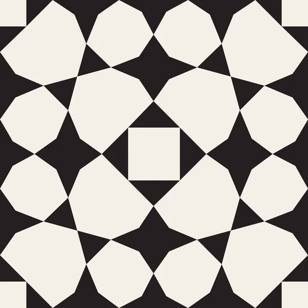 Vector naadloze zwart wit geometrische patroon — Stockvector
