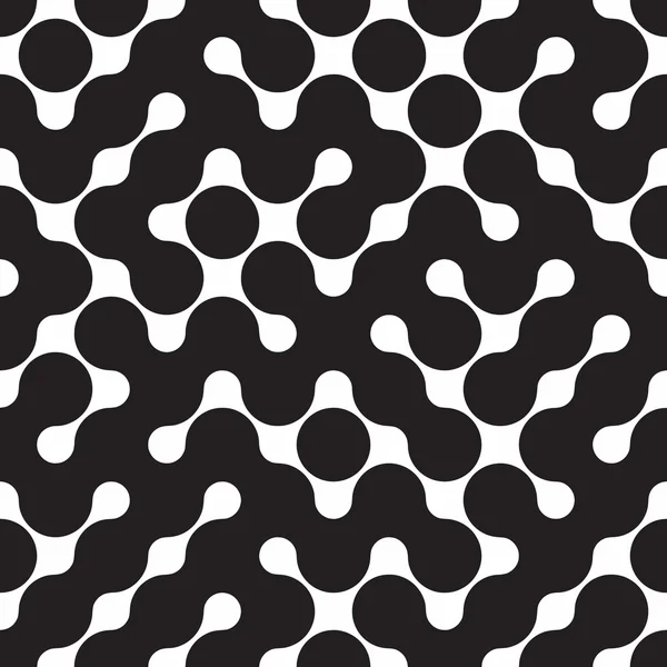 Modèle de labyrinthe irrégulier arrondi noir et blanc sans couture vectoriel — Image vectorielle