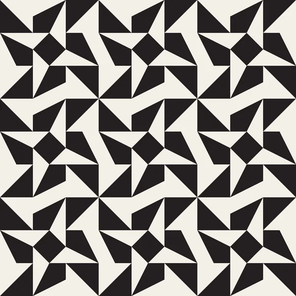 벡터 완벽 한 흑인과 백인 삼각형 스타 기하학적 테셀레이션 패턴 — 스톡 벡터