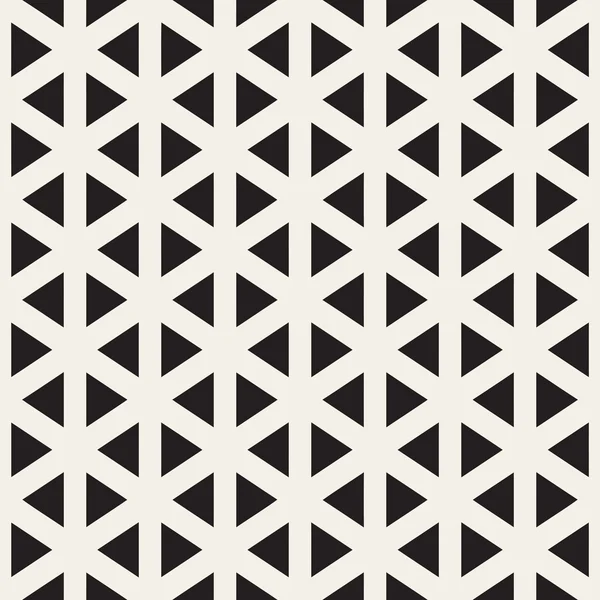 Vector Seamless Black and White Triangle Lines Grid Pattern — стоковый вектор