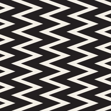 Geometrik desen vektör sorunsuz siyah ve beyaz zikzak dikey çizgiler