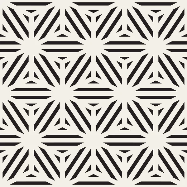 Vector Seamless Black and White Cube Lines Grid Pattern — стоковый вектор
