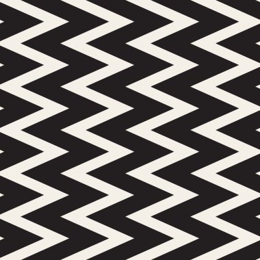 Geometrik desen vektör sorunsuz siyah ve beyaz zikzak çizgiler